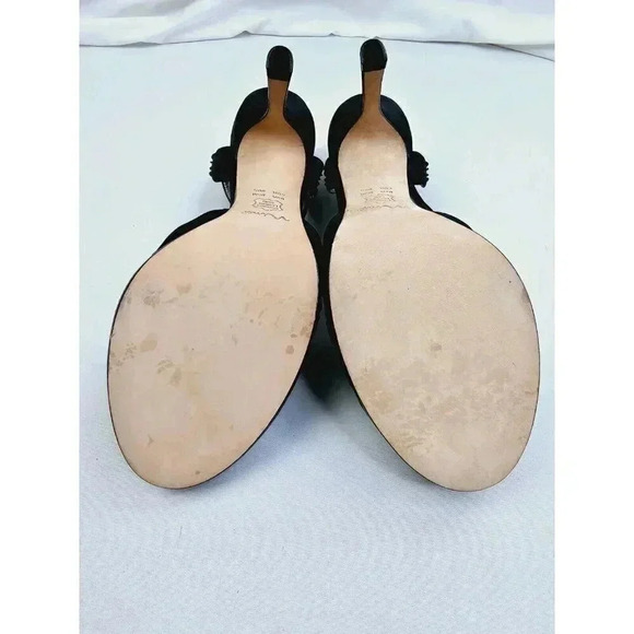 Nina Size 8.5M Women's Black Luster "Cupcake" Open Toe Ankle Strap Pumps - Picture 6 of 15